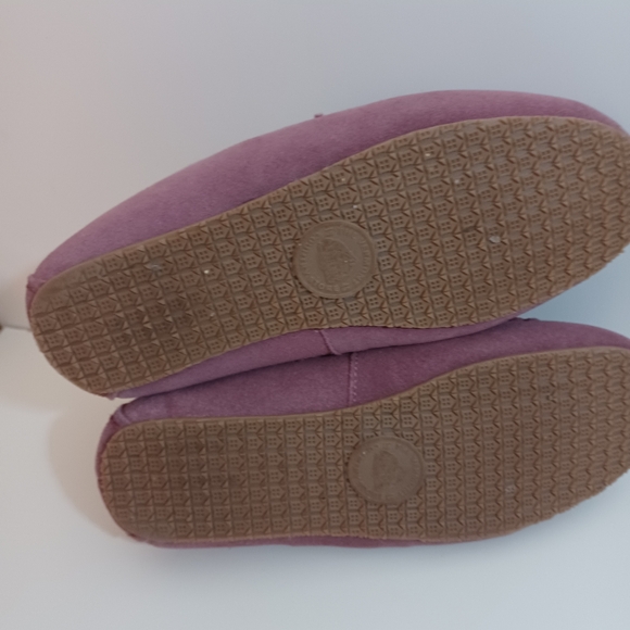 Vermont County Store Woman's Leather/Sherling Rose Pink Slippers Size 6M - Picture 8 of 15